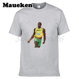 Men Retired Usain Bolt Recordholder T-shirt Clothes T Shirt Men's for 100M 200M fans gift o-neck tee W17080201