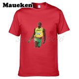 Men Retired Usain Bolt Recordholder T-shirt Clothes T Shirt Men's for 100M 200M fans gift o-neck tee W17080201