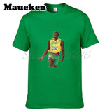 Men Retired Usain Bolt Recordholder T-shirt Clothes T Shirt Men's for 100M 200M fans gift o-neck tee W17080201