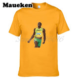 Men Retired Usain Bolt Recordholder T-shirt Clothes T Shirt Men's for 100M 200M fans gift o-neck tee W17080201