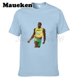 Men Retired Usain Bolt Recordholder T-shirt Clothes T Shirt Men's for 100M 200M fans gift o-neck tee W17080201