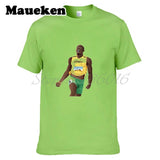 Men Retired Usain Bolt Recordholder T-shirt Clothes T Shirt Men's for 100M 200M fans gift o-neck tee W17080201