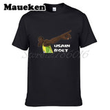 Men Retired Usain Bolt Recordholder T-shirt Clothes T Shirt Men's for 100M 200M fans gift o-neck tee W17080201