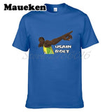 Men Retired Usain Bolt Recordholder T-shirt Clothes T Shirt Men's for 100M 200M fans gift o-neck tee W17080201