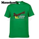 Men Retired Usain Bolt Recordholder T-shirt Clothes T Shirt Men's for 100M 200M fans gift o-neck tee W17080201