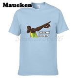 Men Retired Usain Bolt Recordholder T-shirt Clothes T Shirt Men's for 100M 200M fans gift o-neck tee W17080201